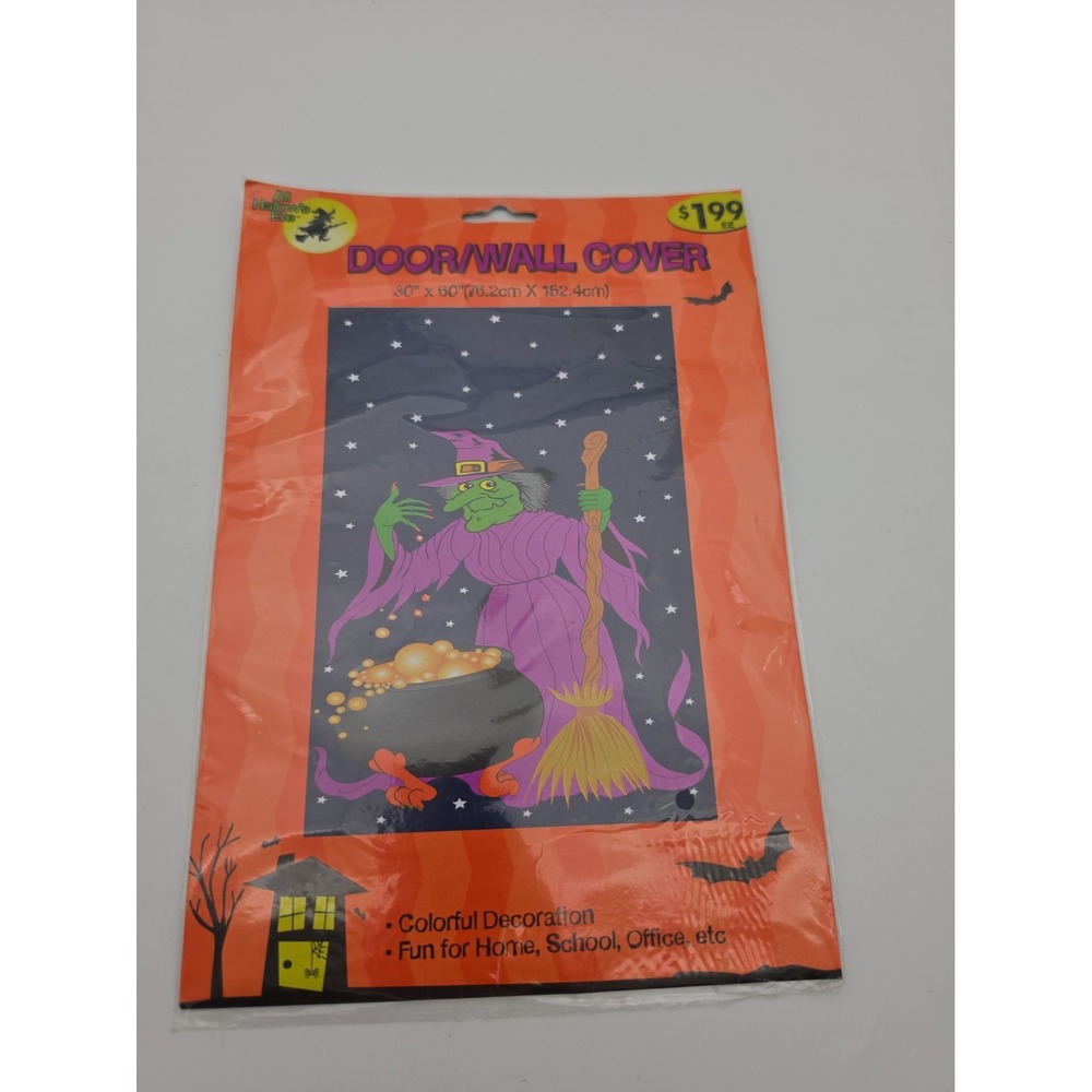 Nov Vtg Halloween Door Cover 30 x 60" Plastic Vintage 2000s All Hallow's Eve